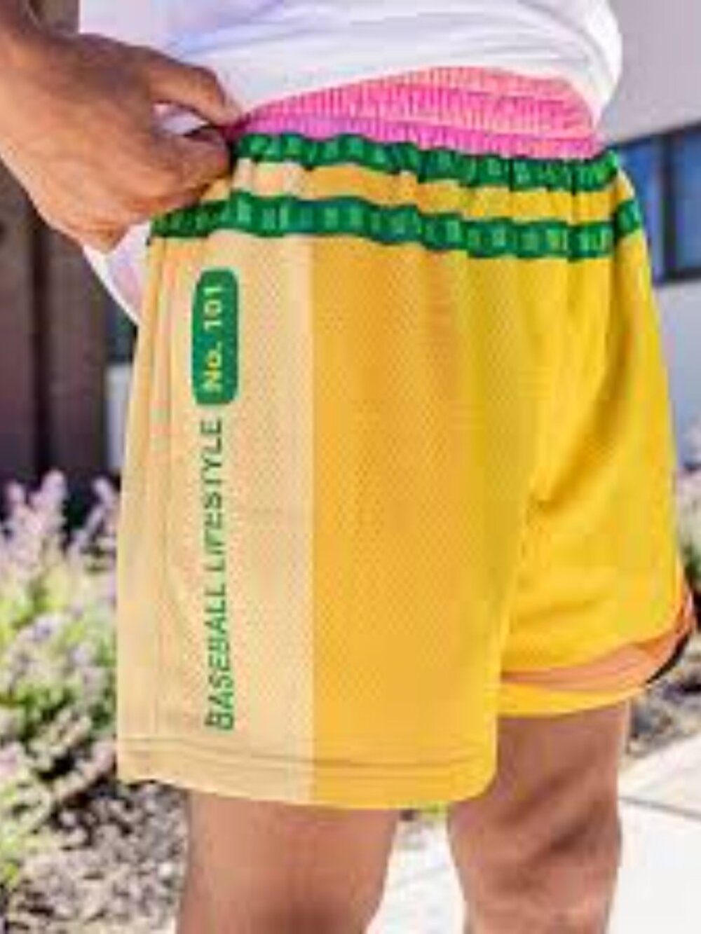 Baseball Lifestyle 101 Pencil Graphic Premium Mesh Shorts Men's sz L EUC